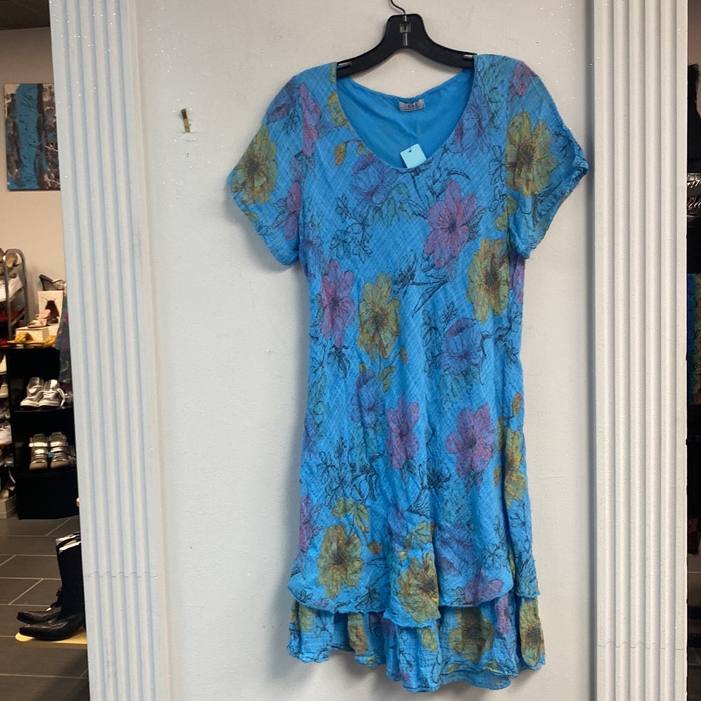 Nina Murati Blue Floral Mini/Maxi Dress